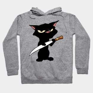 Cat With Knife Hoodie